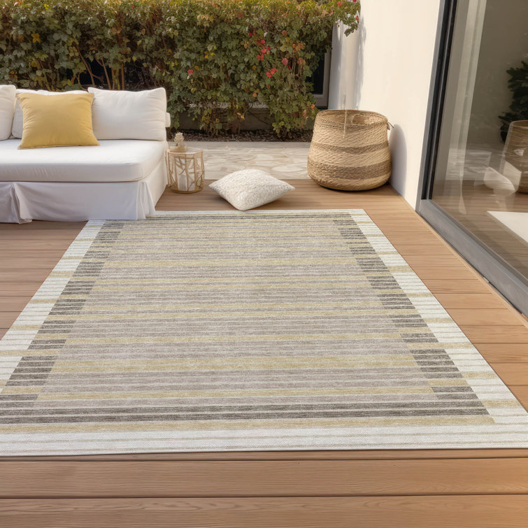 Machine Washable Indoor/Outdoor Christain ACN1402 Ivory Rug