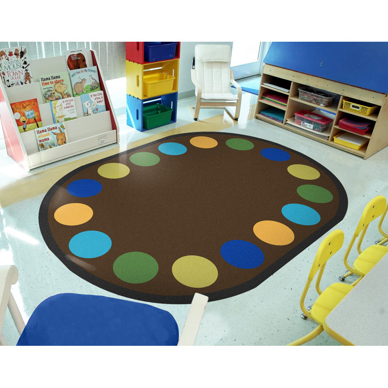 Tapis brun touffeté Lots of Dots, Ovale 7 pi 8 po x 10 pi 9 po