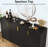 59.74" Black & Gold Buffet Sideboard With Geometric Doors, Luxury Storage Cabinet-832559447