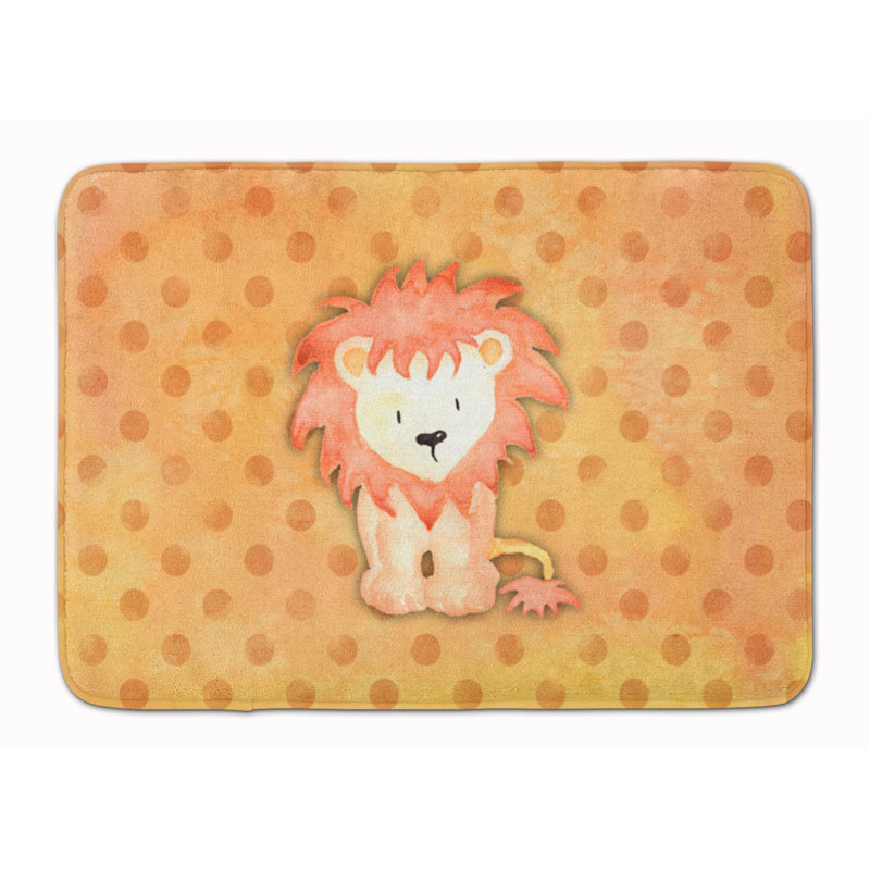 Tapis pour salle de bain en mousse à mémoire de forme en aquarelle lion