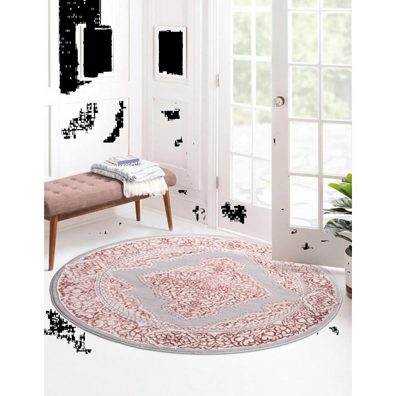 Brecklin Abstract Area Rug, Round 120cm