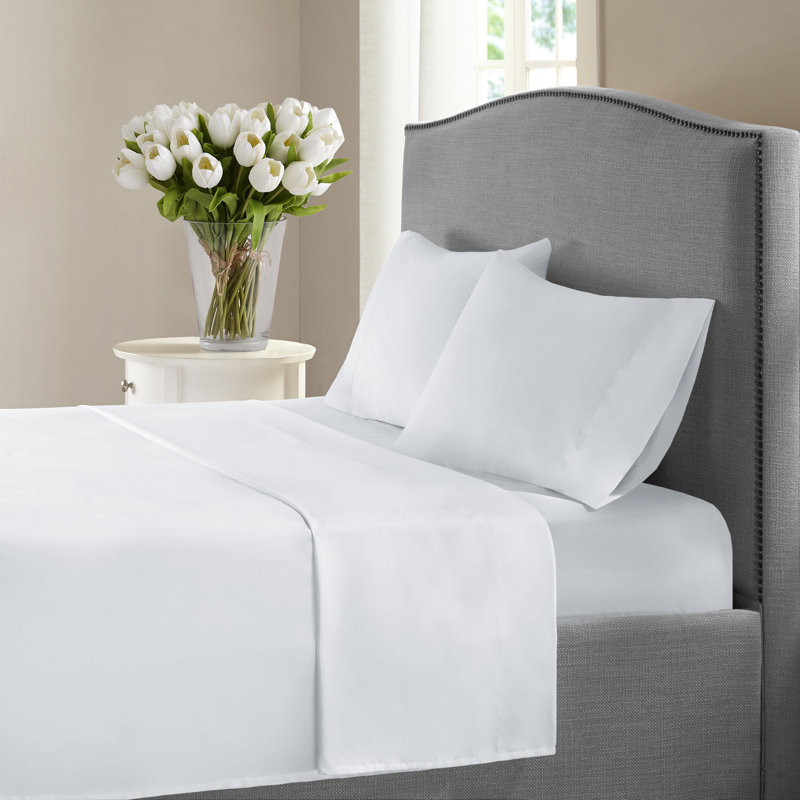 Monte Carlo Egyptian Cotton Sheet Set, White, Twin XL