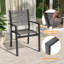 Ensemble de 2 chaises de salle à manger d'extérieur empilables en métal, chaises de patio en toile toutes saisons avec fauteuil inclinable, chaises de patio pour terrasse-2147420863