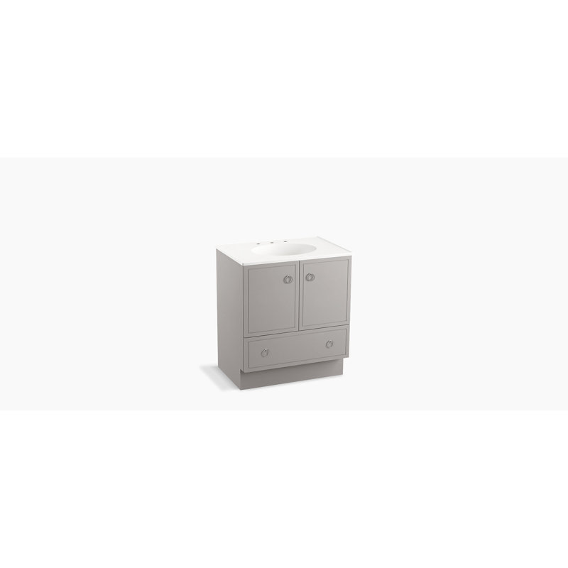 Jacquard 30" Vanity Base Only with Toe Kick, 2 Doors and 1 Drawer, Mohair gris