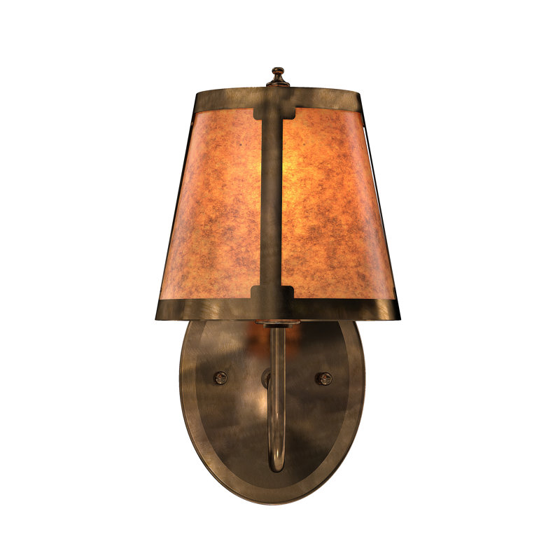 1 - Light Armed Sconce, Amber, Antique Copper