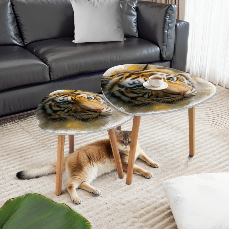 Ensemble de 2 tables basses gigognes Triangle