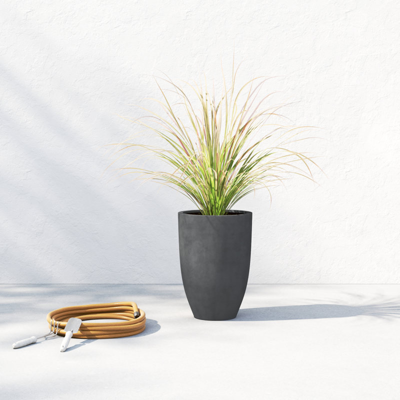 Elbe Handmade Pot Planter, 21.75" H x 16" W x 16" D, Gray