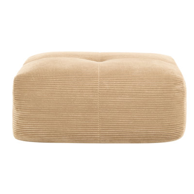 Canapé d'angle en velours côtelé camel avec coussins, confort luxueux, aucun assemblage requis, accoudoirs incurvés ergonomiques, réglable, mousse haute résilience 32D, assise et repose-pieds élargis, poids du colis : 10,8 kg
