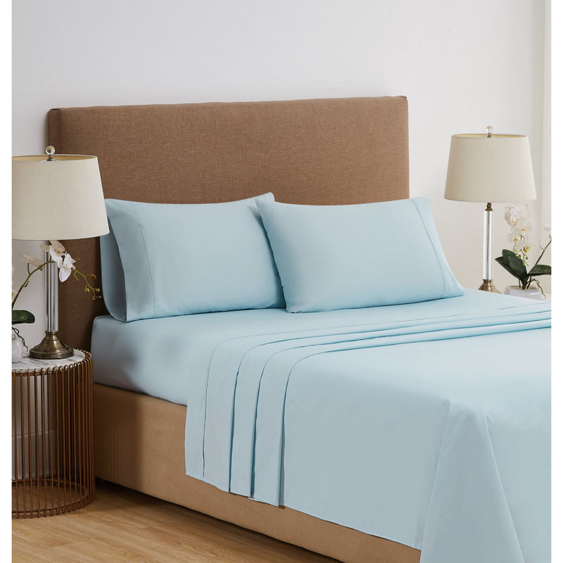 Vince Camuto 1200TC CVC Cooling Sheet Set, California King Sheet Set with 1 Fitted Sheet, Light Blue