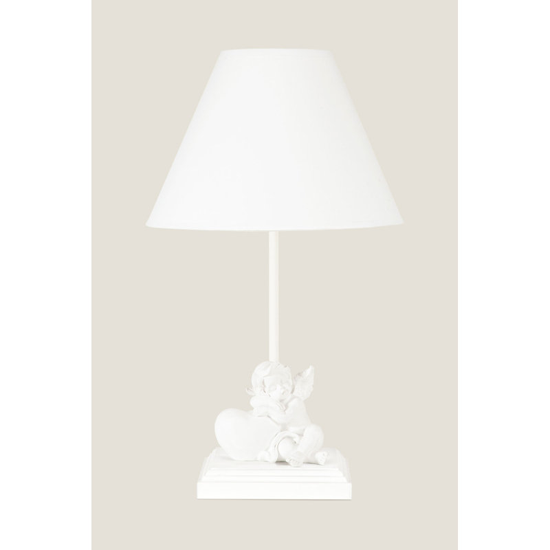 Lampe de table 16,5 po, Blanc, Blanc
