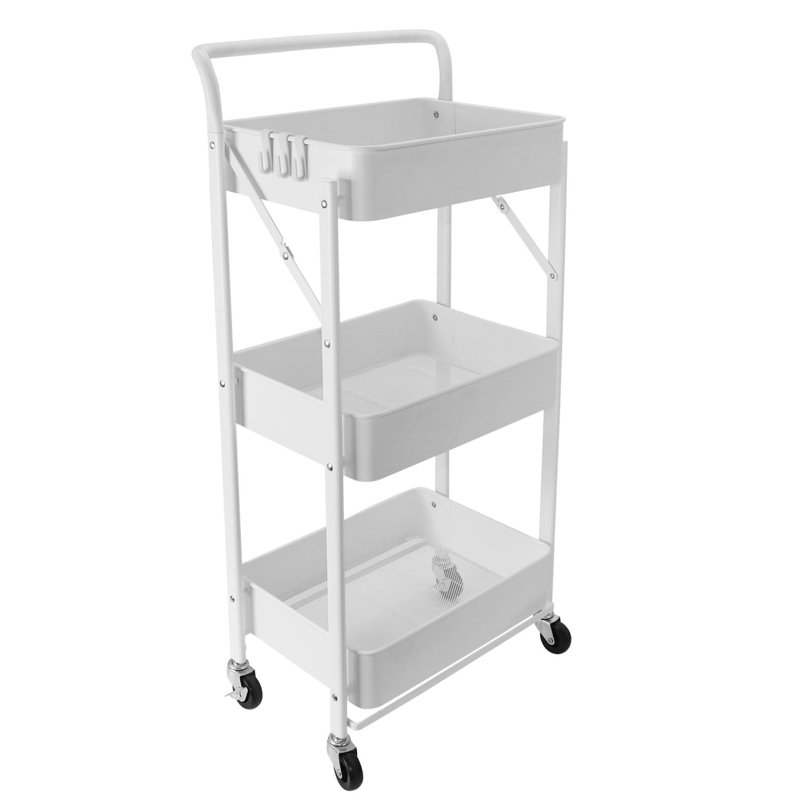 35.2'' H x 17.3'' W Utility Cart with Wheels, White