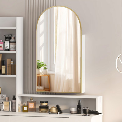Raygen Arched Bathroom Cabinet, Wall Mounted Storage with Adjustable Shelves