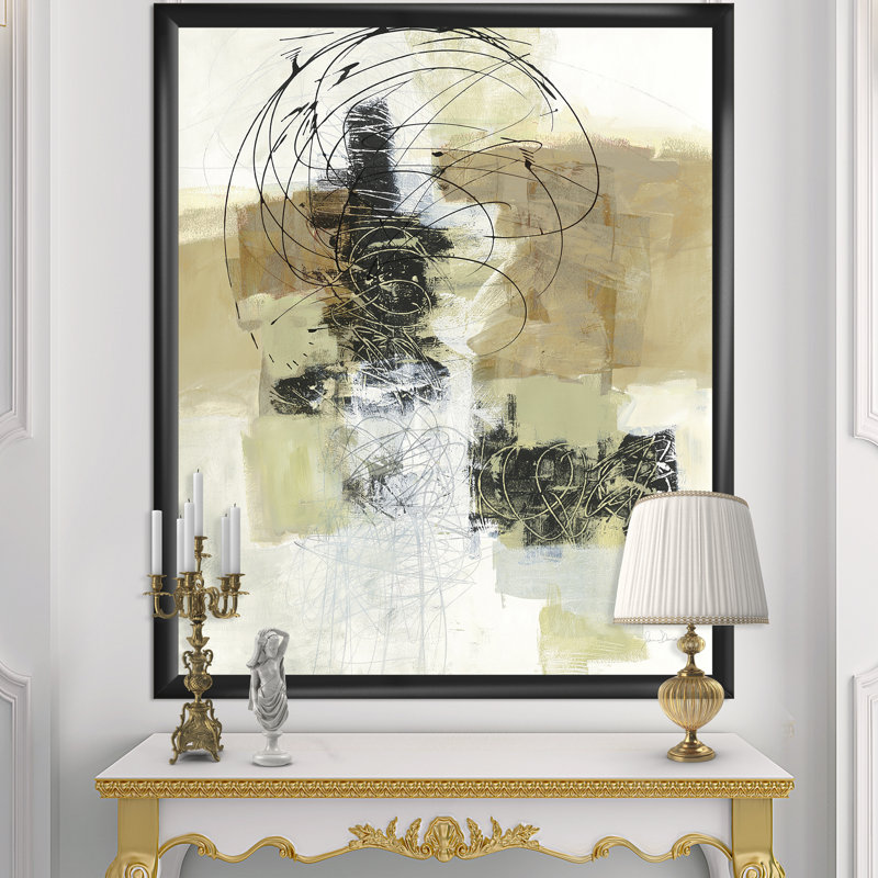 « glam crème rêve i »-cadre photo sur toile, H 40 po x l 30 po x P 1,5 po, Cadre noir