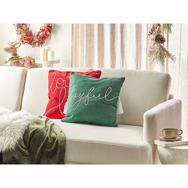 ELETTARIA Green Square Throw Cushion