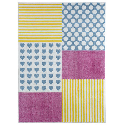 Tapis rose / jaune / bleu Carlwirtz