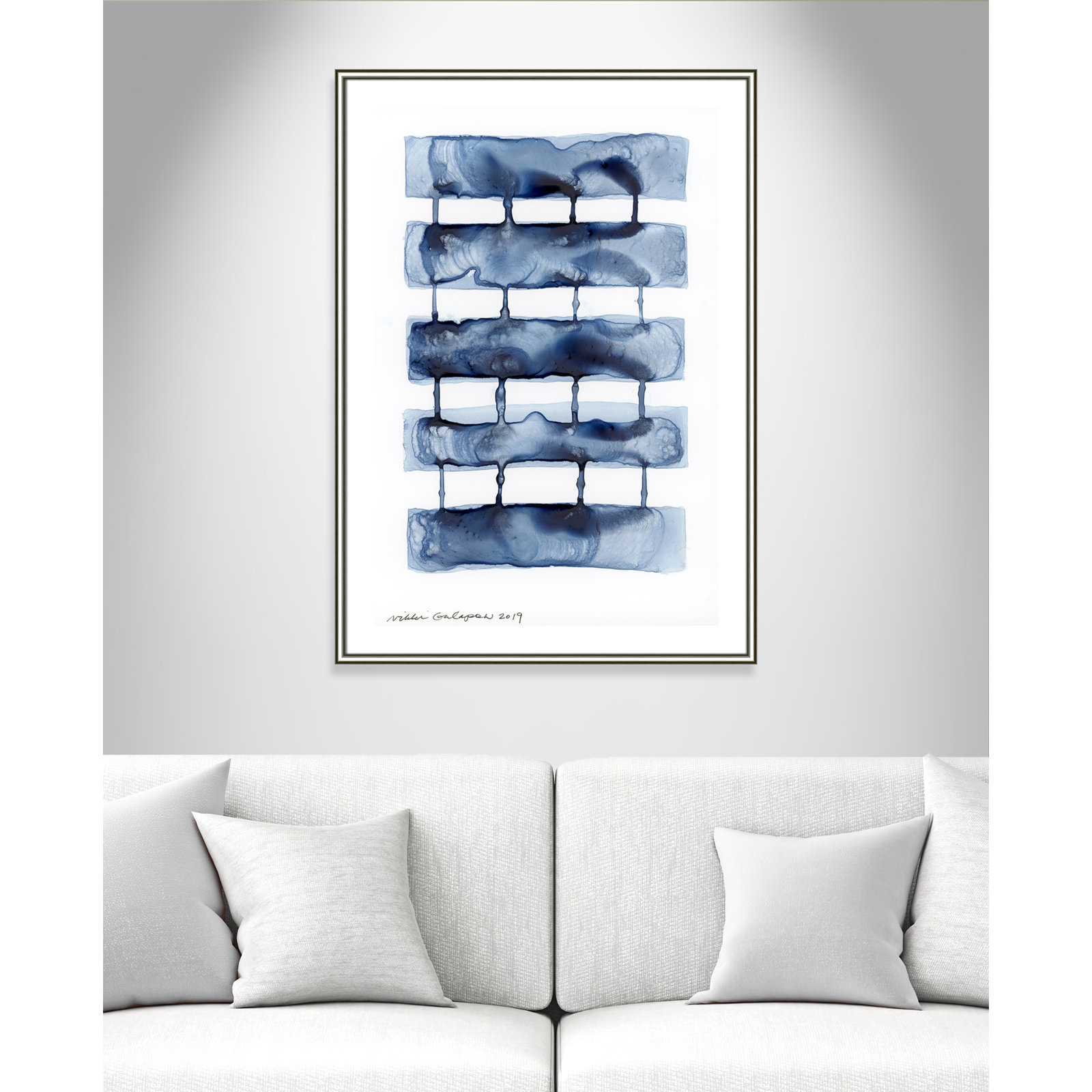 Stitched Together I by Nikki Galapon - Solid Wood Rectangle Print Single Piece Item on Canvas, Silver Framed Paper