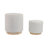 Latitude Run® White Boucle Ottoman, Fluted Design, 2-Pieces