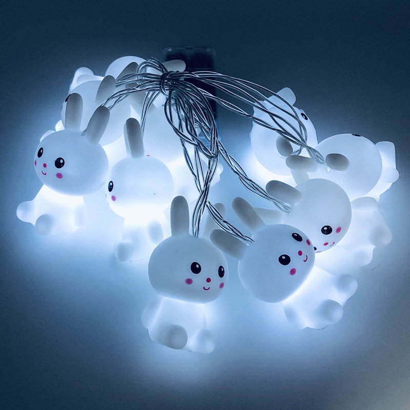 Luminaire suspendu de fête à DEL pour lapin de Pâques, multicolor