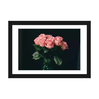 " Pink Roses On Black I " by Chelsea Victoria