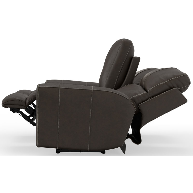 Causeuse inclinable électrique en cuir fleur Seibert, Brun