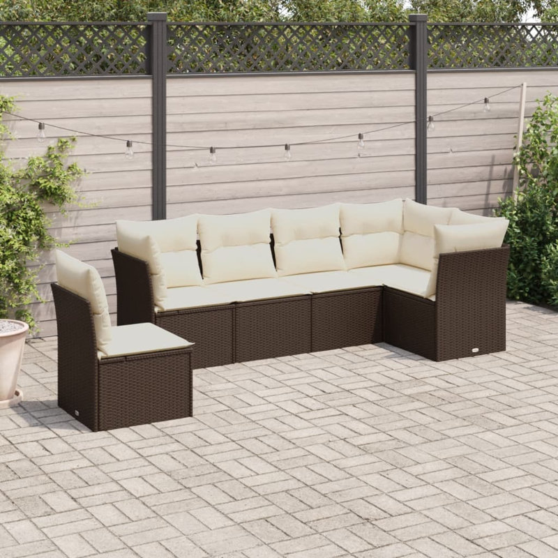 Ensemble de canapé de jardin Vidaxl, Brun, Blanc