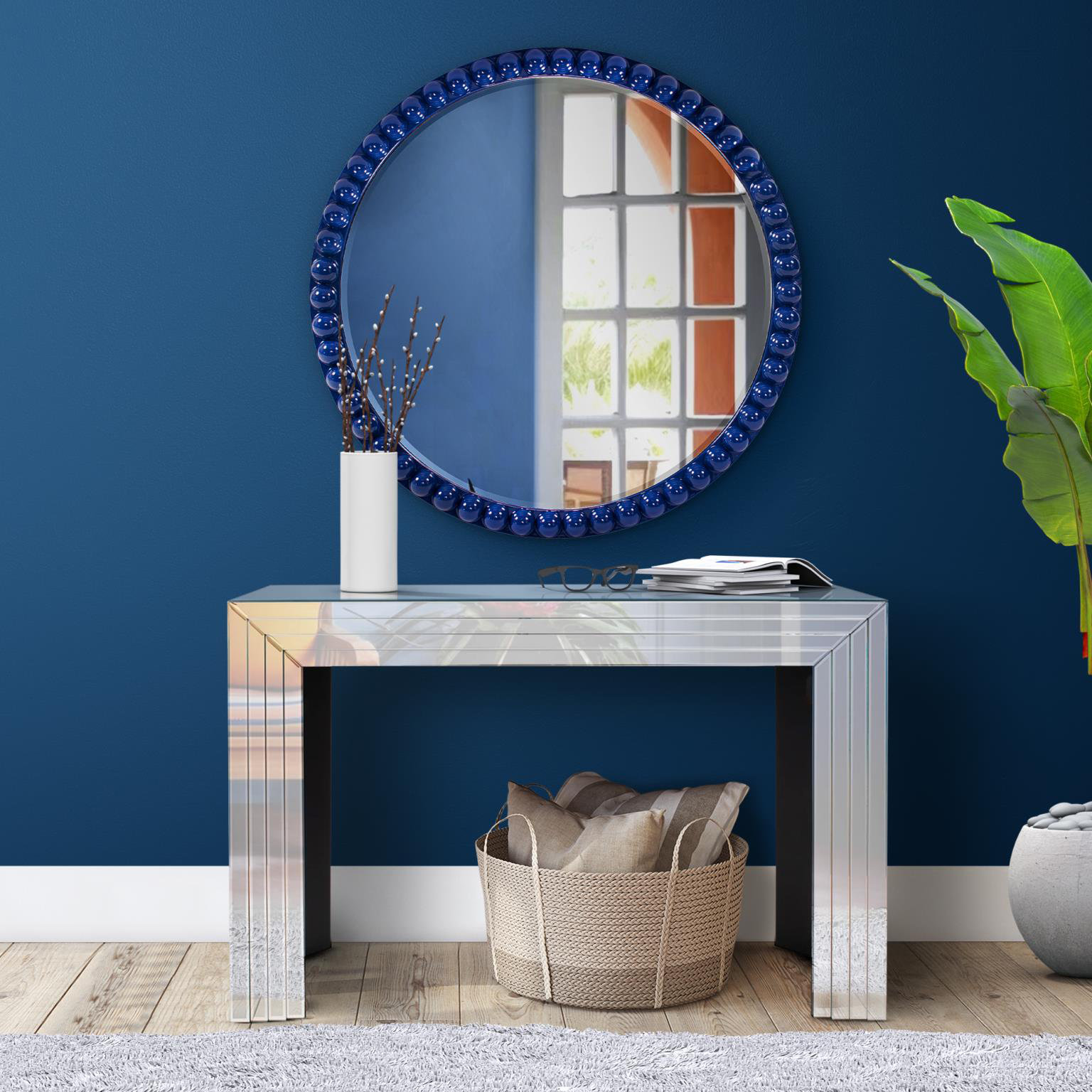Darlene 30" Mirror, Navy