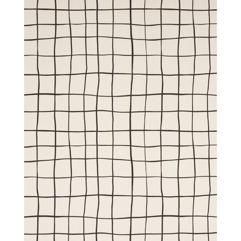 Schumacher x Miles Redd Painterly Windowpane Fabric, Black
