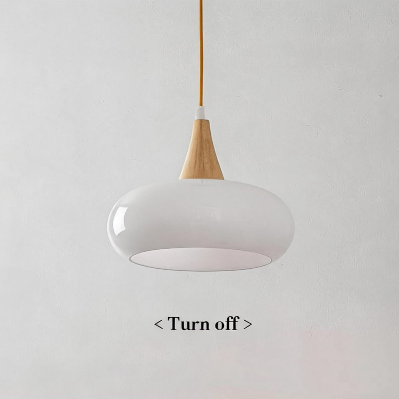 White Glass Pendant Light, White