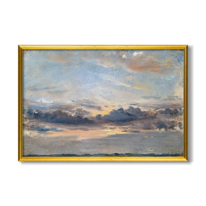 Étude de nuages, coucher de soleil, v. 1821-1822-John Constable-Toile encadrée sur mesure, 24x34 INNER SIZE, Framed Canvas