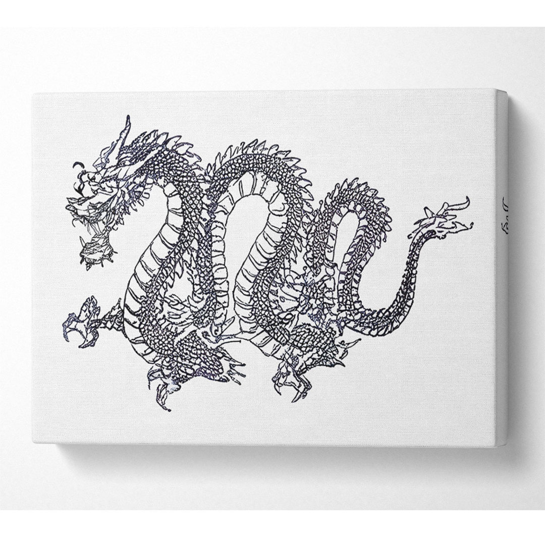 Chinesischer Drache Leinwand Aquarell