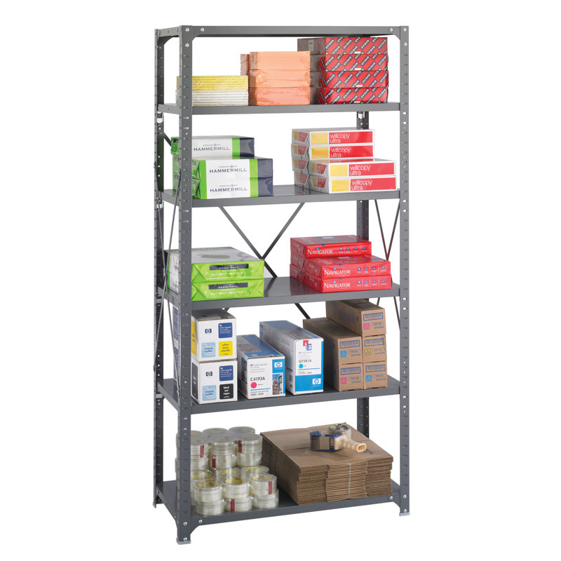 Commercial 6 Shelf Shelving Unit Starter, 75" H x 36" W x 18" D