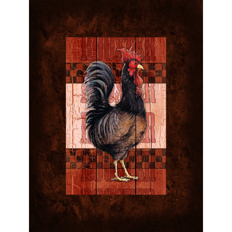 " Rooster On Wood ", 48" H x 36" W  