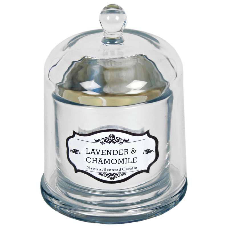 Lavender & Chamomile Scented Jar Candle with Glass Holder, 11.5" H x 8.5" W x 8.5" D