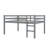 Full-Sized Bed Frame, Short Rubberwood  Loft Bed With Steps-555247325