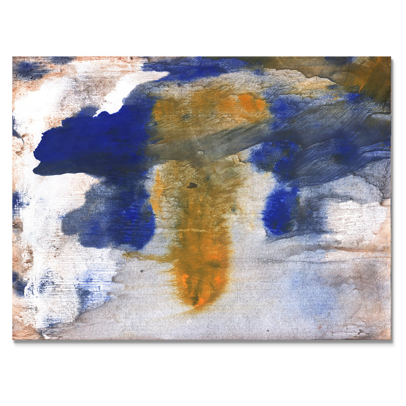 Encre brune et bleue, reproduction d'art sur toile, H 8 po x l 12 po x P 1 po, Toile tendue