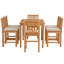 Ensemble de salle à manger rectangulaire en bois de teck de qualité A pour personnes de 55 po de longueur et avec coussins Leahny-2036050202
