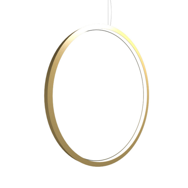 Luminaire suspendu avec cadre 1297 DEL, Teck, H 35,1 po x l 35,1 po x P 1,17 po