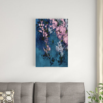 Émeraude et rose, reproduction abstraite sur toile