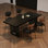 Black rectangular dining table