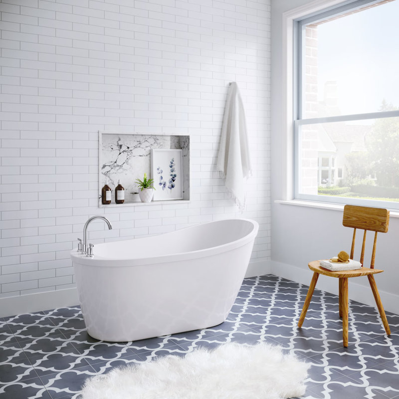 59'' x 32'' Freestanding Soaking Acrylic Bathtub