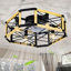 Ventilateur de plafond à cage carrée de 53 cm avec éclairage, profil bas, montage encastré, douilles E12, télécommande, 6 vitesses-1868046506
