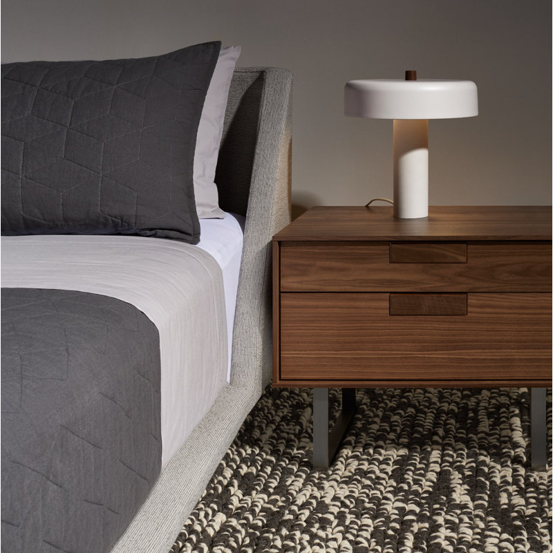 Series 11 2 - Drawer Nightstand, Silver/White Oak