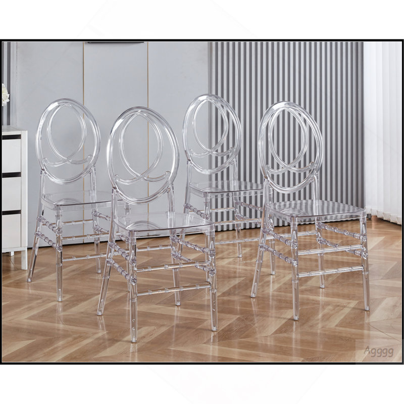 Chaise de mariage, chaise de salle à manger, ensemble de 4, siège en plastique