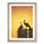 Silhouette of Two Peacocks in Abstract - Picture Frame Painting Print-55619405-55619406