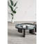 Table basse vert noirâtre et chêne fumé