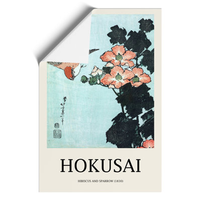 Hibiscus And Sparrow by Katsushika Hokusai - No Frame Painting
