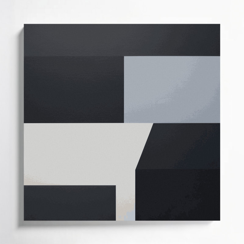 Minimalisme 67, art mural sur toile noire, H 8 po x l 8 po