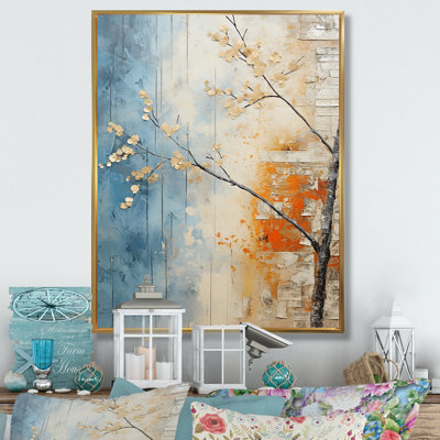Érable orange sarcelle brillant braise VI sur toile