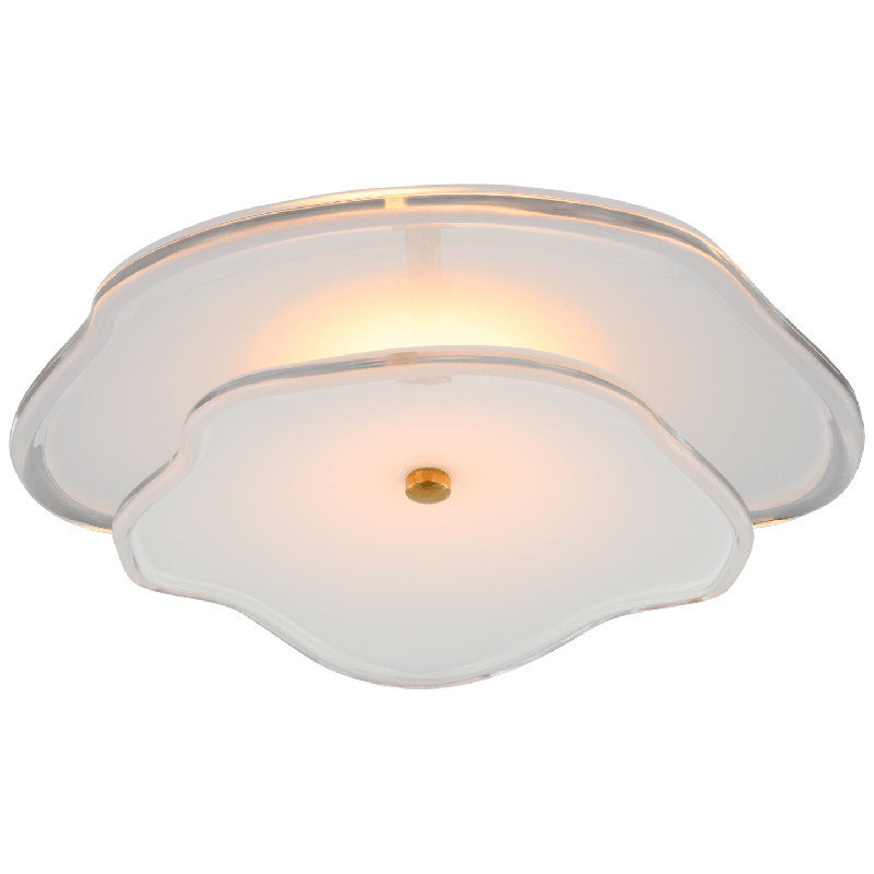 kate spade new york Leighton 14" Layered Flush Mount, Soft Brass, Cream