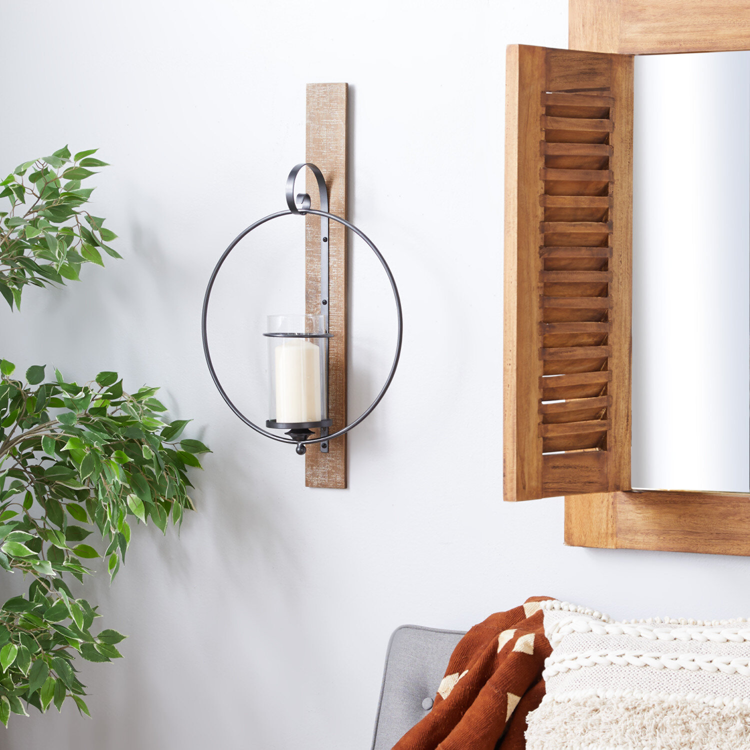 Laurel Foundry Modern Farmhouse Wood Wall Wall Sconce Reviews Wayfair   Wood Wall Wall Sconce 